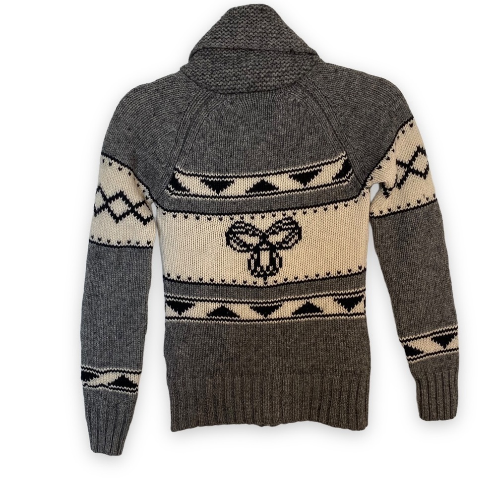Aritzia TNA Lambswool Sea & Sky Cowichan Sweater Charcoal Grey Size XS - Picture 3 of 6